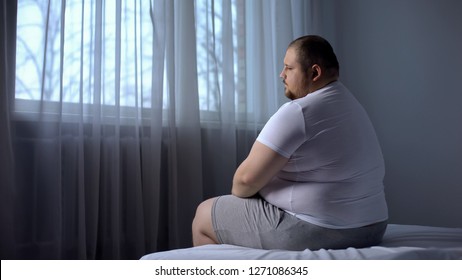 Sad fat man