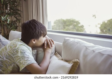 Depressed Teenage Boy Looking Out Window, Child Mental Health, Stop Bullying, Teen Autism Awareness Concept