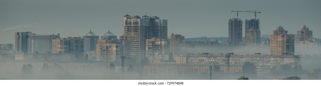 Depressing cityscape with construction of new buildings