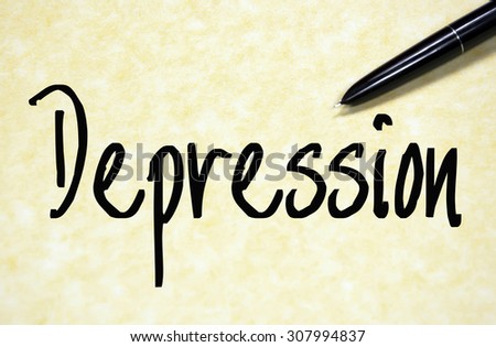 depression word write on paper 