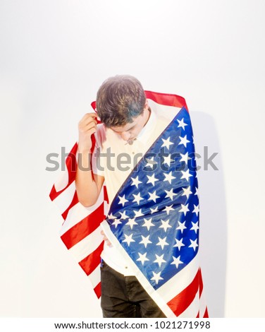 Similar – African boy with American flag