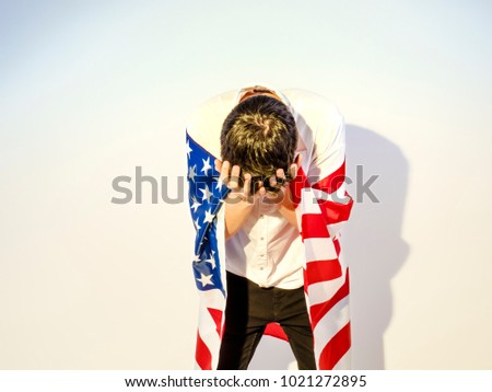 Similar – African boy with American flag