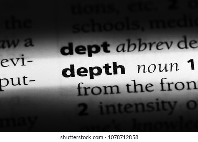 depth word in a dictionary. depth concept