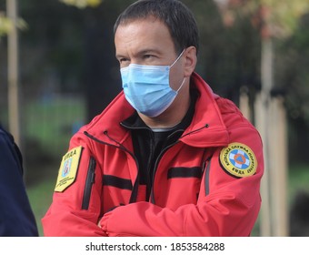 Deputy Chairman Of The Kyiv City State Administration Petr Panteleev During A Campaign For Landscaping Bazhana Avenue, In Kiev, October 8, 2020