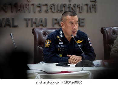 The Deputy Head Of Bangkok Police, Piya Tawichai, At News Conference Conclusion About Thais Pro-democracy Protesters Gather At Ratchaprasong Intersection In Bangkok, Thailand October 15, 2020.