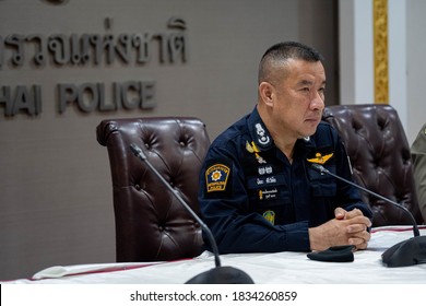 The Deputy Head Of Bangkok Police, Piya Tawichai, At News Conference Conclusion About Thais Pro-democracy Protesters Gather At Ratchaprasong Intersection In Bangkok, Thailand October 15, 2020.