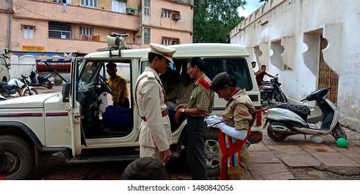 Deputy Superintendent Of Police Standing Infont Of NCC Scout Girl At Police Ground District Katni Madhya Pradesh In India Shot Captured On Aug 2019