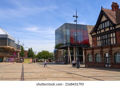 Derby, UK 06 16 2022 Deserted Town Square Image                        