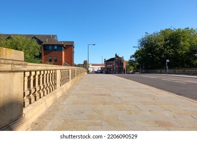 Derby, UK 09 24 2022 Deserted Sidewalk Scene