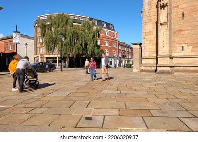 Derby, UK 09 24 2022 People In A Town Center