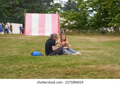 Derbyshire, UK 06 25 2022 People At A Summer Festival    