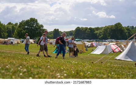 Derbyshire, UK 06 25 2022 People At A Summer Festival    