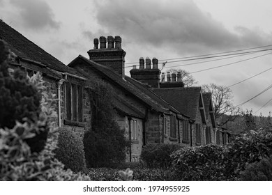 Derbyshire Village Cottage Rooftops And Chimneys.