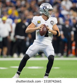 Derek Carr #4 - Indianapolis Colts host the Oakland Raiders on Sunday Sept. 29th 2019 at Lucas Oil Stadium in Indianapolis, IN -USA
