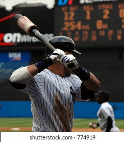 Derek Jeter Taking A Swing