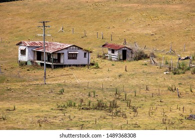 Derelict Ruins Of An Old House On An Australian Dairy Farm Gone Broke With Low Milk Prices And The Economic Downturn