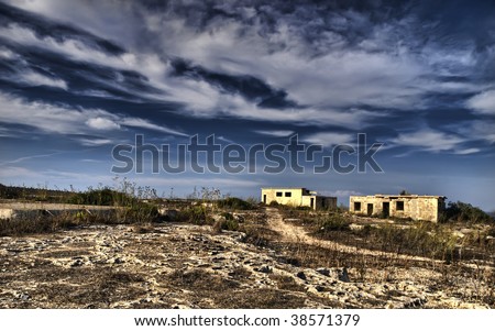 Derelict wartime British barracks lying in ruins at Selmun in Malta Zdjęcia stock © 