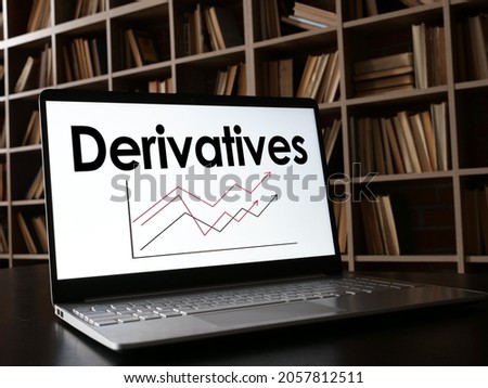 Derivatives are shown on a business photo using the text