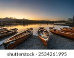 Derwentwater lake at sunset in Keswick. Lake District. England