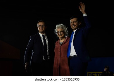 Des Moines, IA/USA February 3, 2020: Mayor Pete Buttigieg Declares Himself Victorious Of The Iowa Caucus