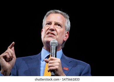 DES MOINES, IA/USA-AUG 8, 2019: NYC Mayor Bill De Blasio Speaks At The Presidential Forum On Gun Safety