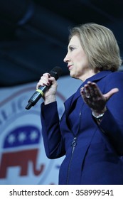 Des Moines, Iowa - OCTOBER 31, 2015: Carly Fiorina Speaks At A Republican Rally