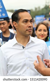 Des Moines, Iowa - September 21, 2019:  Julian Castro, Democratic Presidential Candidate, attending a political rally in Iowa.  