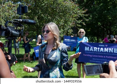 Des Moines, Iowa, USA - June 8, 2019.
Author, lecturer and Presidential Candidate Marianne Williamson speaks at the Capital City Pride Festival Meet the Candidates forum in Des Moines, Iowa.