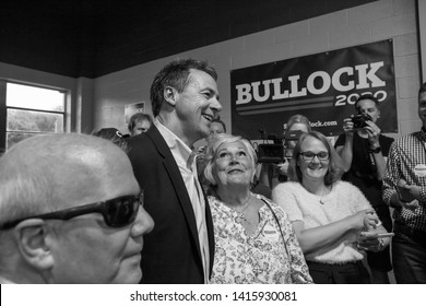 Des Moines, Iowa USA. May 16, 2019.
Presidential Candidate Steve Bullock (D – Montana) Makes A Speech At A Campaign Stop At Confluence Brewery In Des Moines, Iowa.
