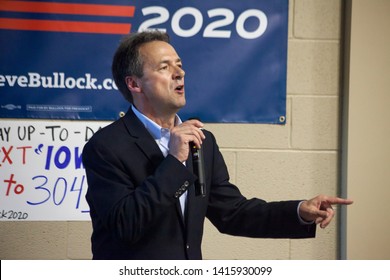 Des Moines, Iowa USA. May 16, 2019.
Presidential Candidate Steve Bullock (D – Montana) Makes A Speech At A Campaign Stop At Confluence Brewery In Des Moines, Iowa.
