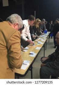 Des Moins,IA/U.S.A. Jan 30 Iowa Caucuses.Voting Work.