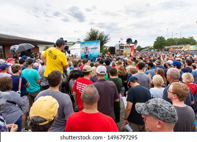 Des Monies, Iowa / USA - August 11, 2019: 2020 Democratic Presidential Candidate Senator Michael Bennet Stump At The Iowa State Fair.