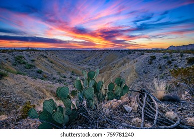 Desert canyon sunset