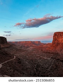 Desert Canyon at Sunset with Dramatic Cliffs