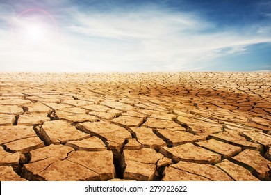 Desert dry and cracked ground. 
