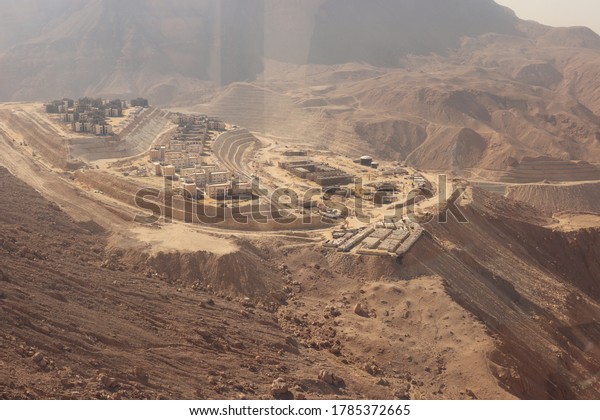 The desert of\
Egypt from the top by cable\
car