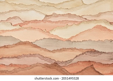 Desert landscape. Abstract texture background. Layers of watercolor painted paper. Torn edges. - Shutterstock ID 2051495528