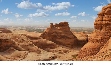 Desert  Landscape, Mountain Panorama View, Saudi Arabia