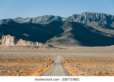 Desert landscape with mountains, on US Route 50 in western Utah