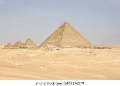 Desert landscape with pyramids in Egypt - Powered by Shutterstock