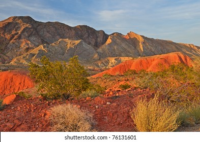 Desert Landscape At Sunset, Lake Mead National Recreation Area, Las Vegas, Nevada, USA