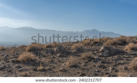 Desert landscape in the Zagros mountains in the Iranian plateau