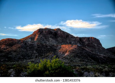 Desert mountain with clouds in the sky