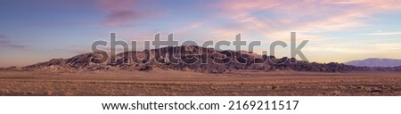 Desert Mountain Nature Landscape. Colorful Sunset Sky Art Render. Nevada, United States of America. Nature Background.