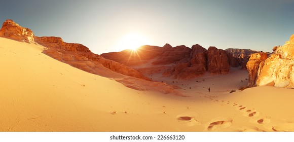 Desert With Mountains. Sinai, Egypt