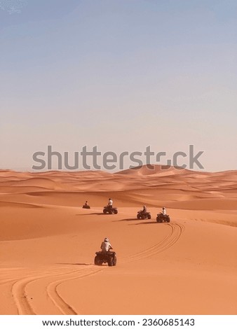 Desert quad bike in sand dunes