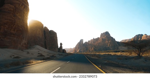 A desert road in Al Ula, Saudi Arabia. - Powered by Shutterstock