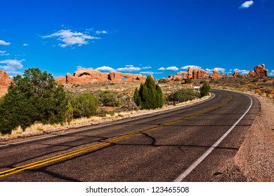 Desert Road In Arches National Park, Utah