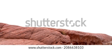 Desert rock isolated on white background. Landscape.