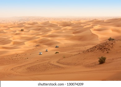 Desert Safari On Jeeps Near Dubai. UAE